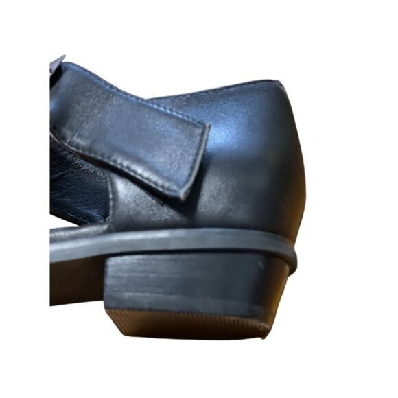 Midas Black‎ Leather Sandals With Silver Metal Ankle Strap Size 39-8 - Picture 6 of 16